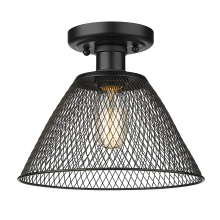Golden 0304-SF BLK - Yep by Golden Lighting Carver 1-light Semi-Flush Mount in Matte Black